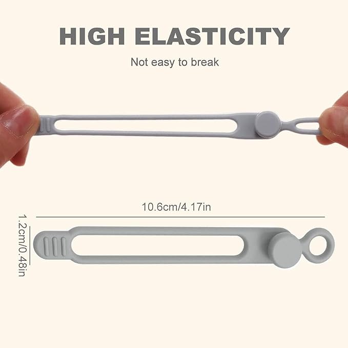 Data Cable Organizer, 2026 Upgrade Silicone Headphone Organizer, Silicone Cable Ties Reusable Cable Management Organizer Multipurpose Elastic Cord Organizer for Bundling and Fastening Cable (20Pcs)