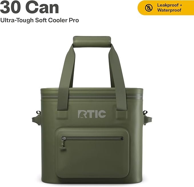 RTIC Ultra-Tough Soft Cooler Pro, Insulated, Waterproof, Leak Proof, Portable Floating Bag for Beverage, Drink, Lunch, Outdoor, Beach, Car, Camping, Picnic, Fishing, Boat
