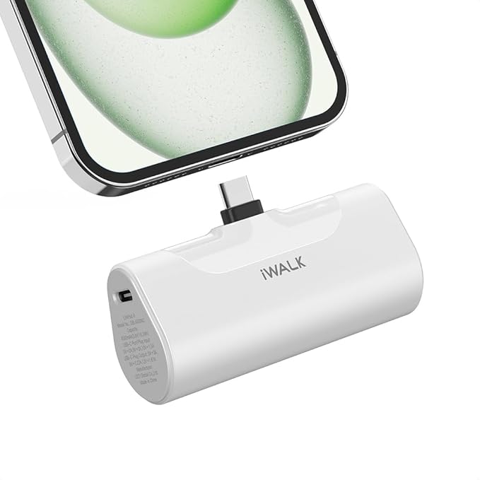 iWALK 4500mAh Portable Charger & 10000mAh Power Bank with Built-in Plug & Cable, Compatible with iPhone 15/16/16 Plus/16 Pro/16 Pro Max, Samsung Galaxy S25/S24/S23 Android