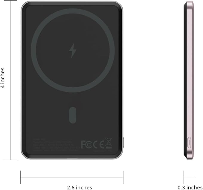 Custom Engraving Power Bank 5000mah,Customized Portable Charger with Name,Logo,Picture,Gift for Employees,Clients(Misty Rose)