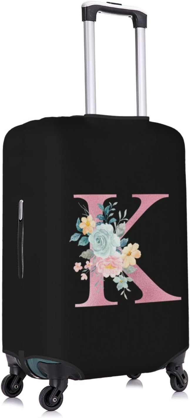 K Alphabet Design Custom Travel Luggage Cover Tag Set TSA Approved Vintage Letter Print Suitcase Protector Men Women (XL 29-32 Inch Luggage)
