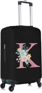K Alphabet Design Custom Travel Luggage Cover Tag Set TSA Approved Vintage Letter Print Suitcase Protector Men Women (XL 29-32 Inch Luggage)