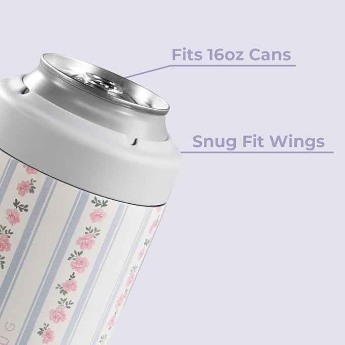 HydroJug Standard Can Cooler - 2-in-1 Insulated Can Cooler Cup - Stainless Steel Can Holder with Non-Slip Rubber Base - Screw-Top Lid - Dishwasher Safe - 16oz, Primrose