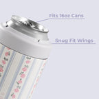 HydroJug Standard Can Cooler - 2-in-1 Insulated Can Cooler Cup - Stainless Steel Can Holder with Non-Slip Rubber Base - Screw-Top Lid - Dishwasher Safe - 16oz, Primrose