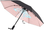 WOOLALA【Newly UV Portable Cooling UPF 50+ Foldable Umbrellas with Fan for Sun & Rain, USB Rechargeable for Games, Playgrond, Heatstroke, Hot Days
