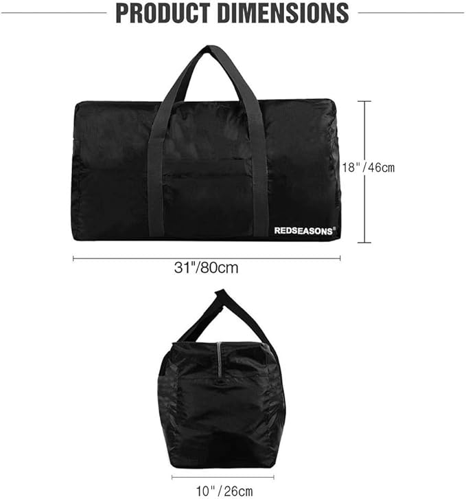 REDSEASONS Extra Large Duffle Bag Lightweight, 96L Travel Duffle Bag Foldable for Men Women, Black