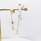 ZOSTLAND 1 Pair Creative Earphone Anti Lost Earring Clip Earclip Strap Wireless Earhook Earbud Ear Bud Holder Connector Compatible with Airpods 1/2/Pro/3 Beats Fit Pro Sony (Star Gold)
