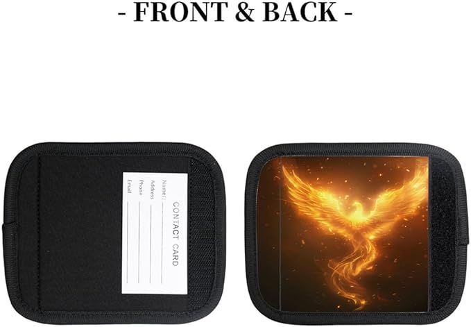 Abstract Animal Fire 2 Pack Luggage Handle Wrap Set of Neoprene Luggage Tags for Suitcases Bag Strap Wrap Cover Travel Airplane Accessories Covers Markers Sleeve Grips Identifiers Cruise