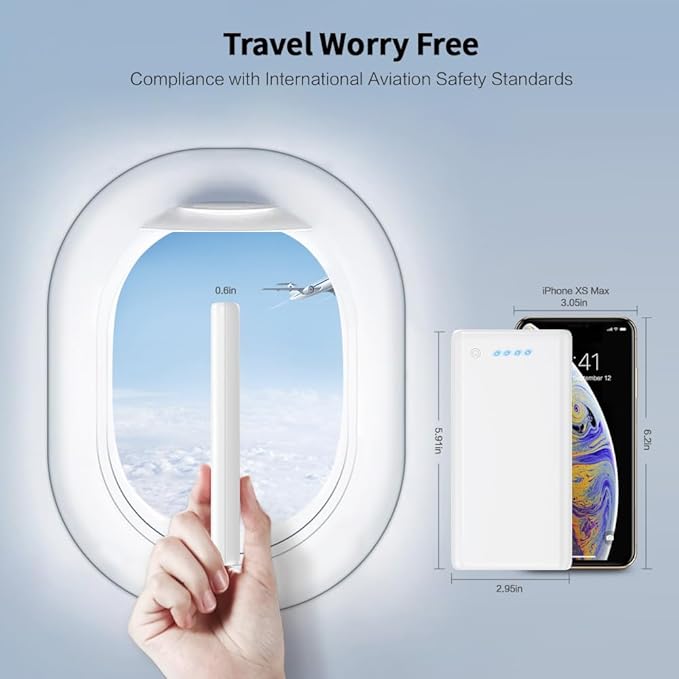 Portable Charger Power Bank 26800mah,Ultra-High Capacity Safer External Cell Phone Battery Pack,2 USB Output High Speed Charging Power bank Compatible with iPhone 17/16/15/14/13 Samsung Android-White