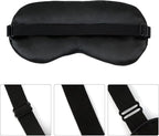 2 PCS Black Satin Sleep Masks, Adjustable Silk Eye Mask for Sleeping, Blind Folds Soft Breathable Blindfold for Adults Couples Play Party Games Airplane Travel Essentials Eye Covers Patches Night Mask