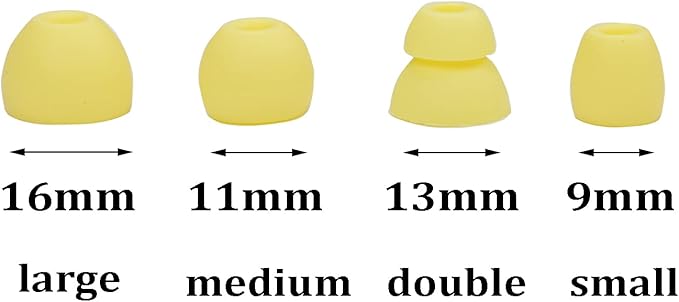 Replacement Eartips Silicone Earbuds Buds Set for Powerbeats Pro Beats Wireless Earphone Headphones,4 Pair (Yellow)
