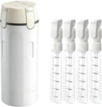 4 in 1 Travel Dispenser, Travel Bottles for Toiletries, Squeeze Leak Proof Dispenser Bottles with Scale and Label for Shampoo Lotion Shower Gel, Suitable for Travel, Camping and Gym(1 PC, White)