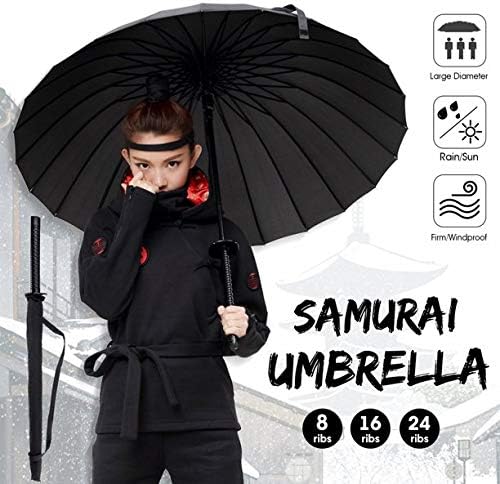 Samurai Umbrella Creative Semi-Automatic Katana,Gifts For Cosplay Decoration. Windproof Outdoor Umbrella.Sun Protection Umbrella Black.