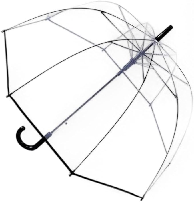 Clear Bubble Umbrella - Automatic Opening Clear Dome Umbrella with the Stylish J-Shaped Handle for Men and Women, Wedding, Outings and Large Group Gatherings, Graduations, Proms, or Daily City Walks