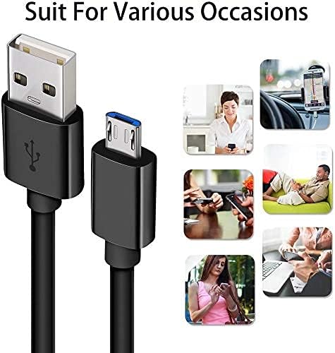 DEEGO Micro USB Cable, 2Pack Extra Long Android Charger Cable 10Ft 6Ft, Charger Cord Fast Android USB Charging Cable Compatible with Samsung Galaxy S7 Edge S6 S5 and More