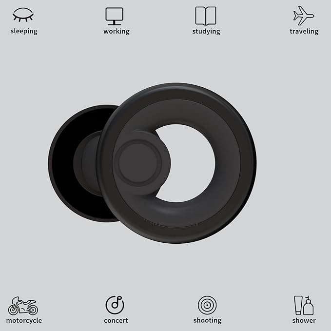 Jayine Ear Plugs for Noise Cancelling Ear Protection EarPlugs for Sleep,Concerts,Work,Study,8 Size Eartips with Small Box,Perfect -30dB Silicone Earplugs for Noise Reduction