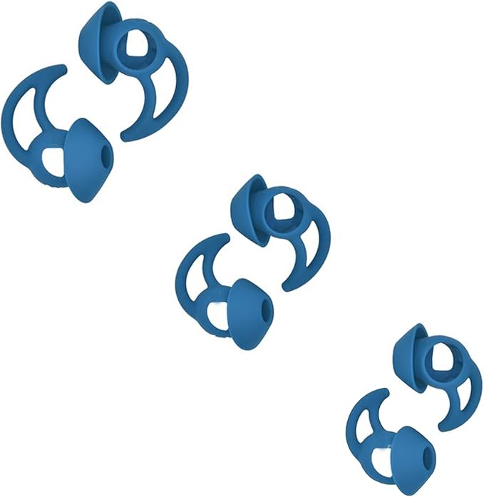 Ear Bud Pads Replacement Ear Tips Silicone Earbud Tips Compatible with Bose Quietcomfort and Sport Headphone Rubber Tips Earbud Covers Eartips 3 Pairs S M L Blue