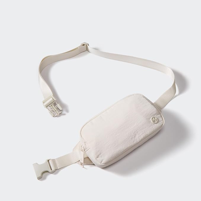 Pander Mini Belt Bag – Ultra Compact, Fits 6.7” Phone, Lipstick, Earbuds, Essentials, Small Crossbody Waist Purse, White Opal
