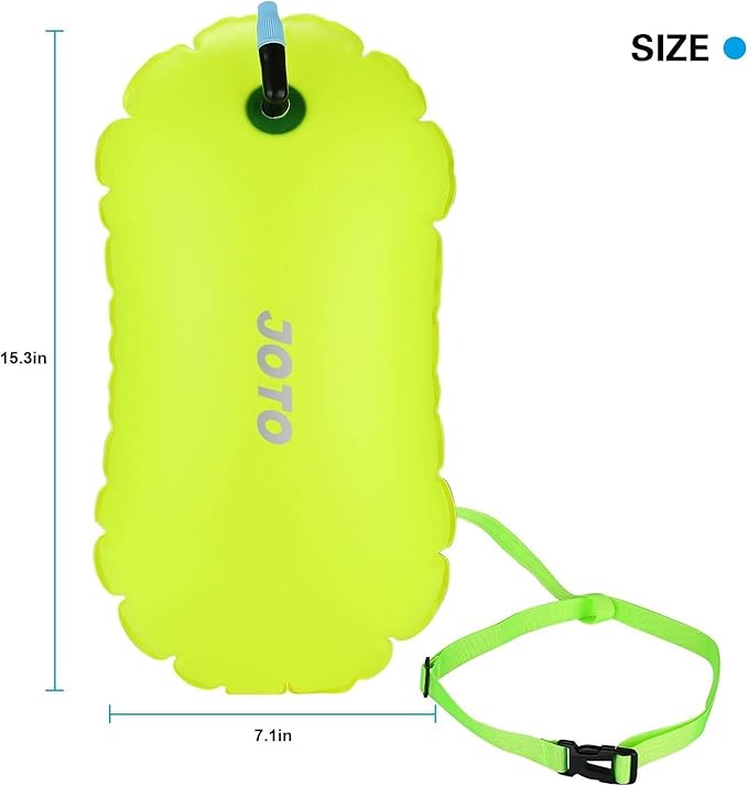 JOTO 2 Pack Swim Buoy Float for Open Water, Swimming Belt Bubble Safety Float with Adjustable Waist, Snorkeling, Swim Training, Triathletes, Kayaking