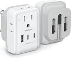1 Pack South Africa Plug Adapter, VINTAR Foldable Type M Power Adaptor with 4 AC Outlets 3 USB Ports(2 USB C), Travel Essentials for US to Bhutan Namibia Nepal Malaysi