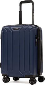 NONSTOP NEW YORK Luggage Expandable Spinner Wheels hard side shell Travel Suitcase Lightweight, TSA Lock, Double USB Port (Navy, 3-Piece Set (20/24/28))