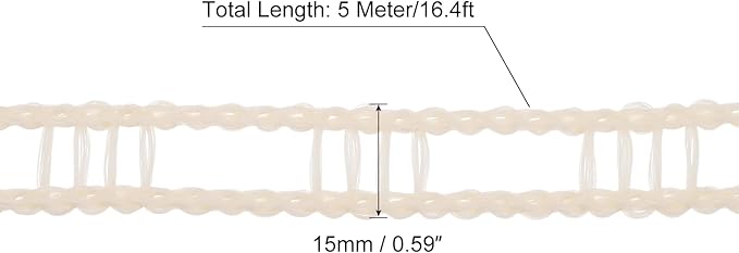 uxcell Portable Clothesline, 16.4ft Nylon Windproof Non-Slip Washing Line Rope for Courtyard Outdoor Travel Camping Laundry Drying, Beige
