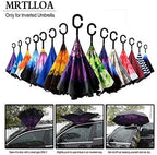 MRTLLOA 40/49/56 Inch Oversize Windproof Inverted Reverse Upside Down Umbrella, Golf Size Rain Umbrella, Double Layer, C-Shaped Handle for Men, Women and Kids