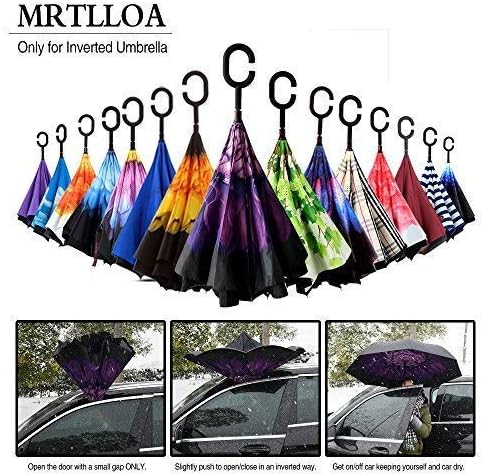MRTLLOA 40/49/56 Inch Oversize Windproof Inverted Reverse Upside Down Umbrella, Golf Size Rain Umbrella, Double Layer, C-Shaped Handle for Men, Women and Kids