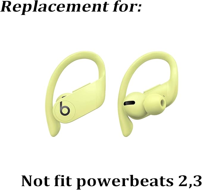 Replacement Eartips Silicone Earbuds Buds Set for Powerbeats Pro Beats Wireless Earphone Headphones,4 Pair (Yellow)
