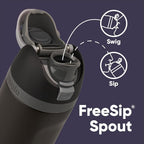Owala Marvel FreeSip Insulated Stainless Steel Water Bottle with Straw for Sports and Travel, BPA-Free Sports Water Bottle, 24 oz, Black Panther | Insulated, with Straw, BPA-Free, Sports Water Bottle, Great for Travel, 24oz