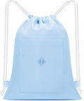 BAVELOE Drawstring Backpack Sports Gym Sackpack with Pockets Water Resistant Cinch String Bag for Women Men（Blue）