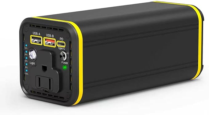 Portable Laptop Station for 27000mAh 98Wh, Power Bank with AC Outlet 65W PD Fast Charging External Battery Pack, Mini Portable Power Station for MacBook Dell HP Travel Camping, Yellow