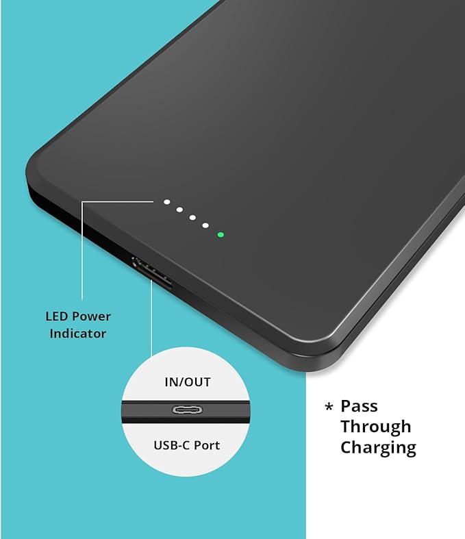 Custom Engraving Power Bank 5000mah,Customized Portable Charger with Name,Logo,Picture,Gift for Employees,Clients(Space Gray)