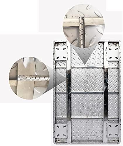 Flatbed Hand Cart Push Cart Stainless Steel Trolley Heavy Duty Load Capacity Platform Truck with Foldable Handle and Silent Swivel Wheels for Moving Heavy Duty Flatbed