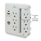 OSKOS 6 Outlets Wall Outlet with 2.4A USB Charger (1A1C), 500J Surge Protector, Wall Tap, 15A/120V/1800W Rotatable Outlets, UL Listed