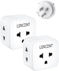 LENCENT 2 Pack EU to US Plug Adapter, European to USA Outlet Adaptor, Travel from Europe to American Outlet, 3 Outlet Extender, Wall Tap, Mini Charger Box, Travel Plug Converter