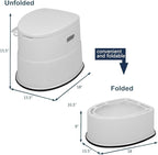VINGLI Portable Toilet | Indoor Outdoor Commode w/Detachable Inner Bucket & Removable Paper Holder, Lightweight & Compact for Camping, Boat, Van, Emergency Use (White)