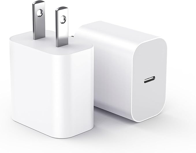 USBC Charger Block for iPhone 17 Charging Plug,MFI Certified Fast USB C Wall Cube 2Pack Power Adapter for iPhone16E/17/Air/Pro/Plus/Pro Max/15/14/13/12/11,for iPad Pro/Air/Mini USB-C Charge Brick Box