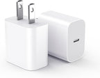 USBC Charger Block for iPhone 17 Charging Plug,MFI Certified Fast USB C Wall Cube 2Pack Power Adapter for iPhone16E/17/Air/Pro/Plus/Pro Max/15/14/13/12/11,for iPad Pro/Air/Mini USB-C Charge Brick Box