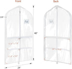 Univivi Clear PVC Dance Costume Garment Bag 40 Inch Hanging Garment Bag for Dance for Kids, with 4 Medium Clear Zipper Pockets and 1 Large Back Zippered Pocket (5 Pack)