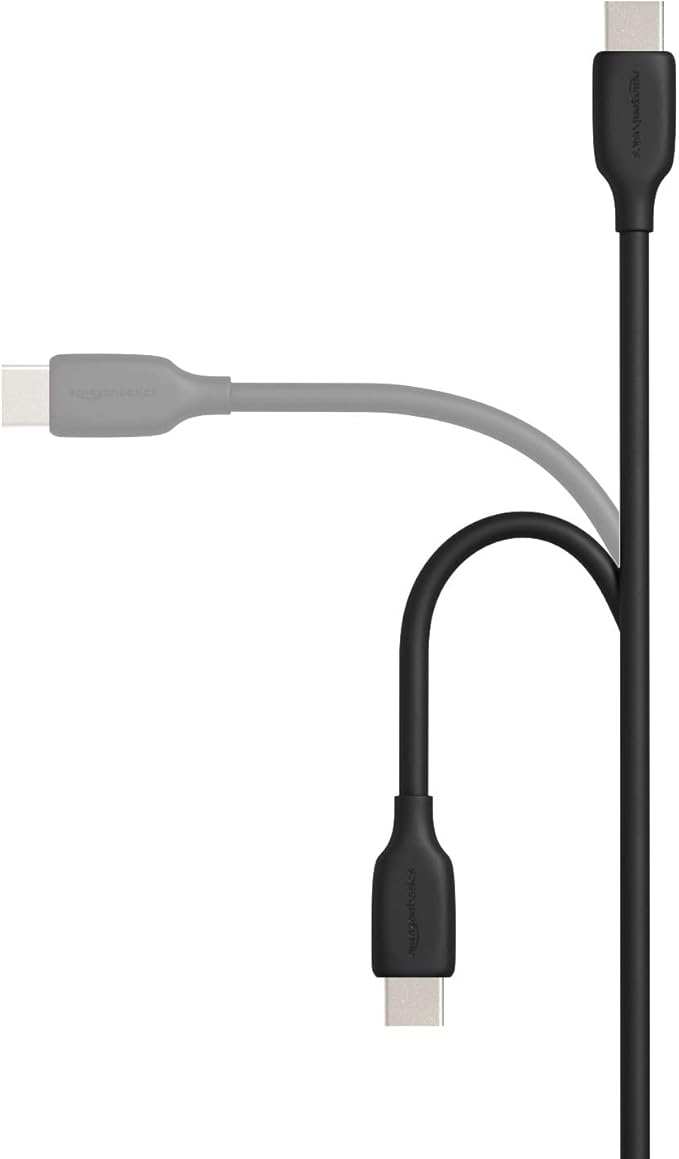 Amazon Basics 2-Pack USB-C to USB-A 2.0 Fast Charging Cable, 480Mbps Speed, USB-IF Certified, Sturdy, for Apple iPhone 16/15, iPad, Samsung Galaxy, Tablets, Laptops, 1.8 m, Black