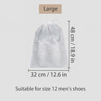 10Pcs Travel Shoe Storage Bags Non-woven Fabric Packing Dust Cover Pouch Portable Breathable with Drawstring (Large)