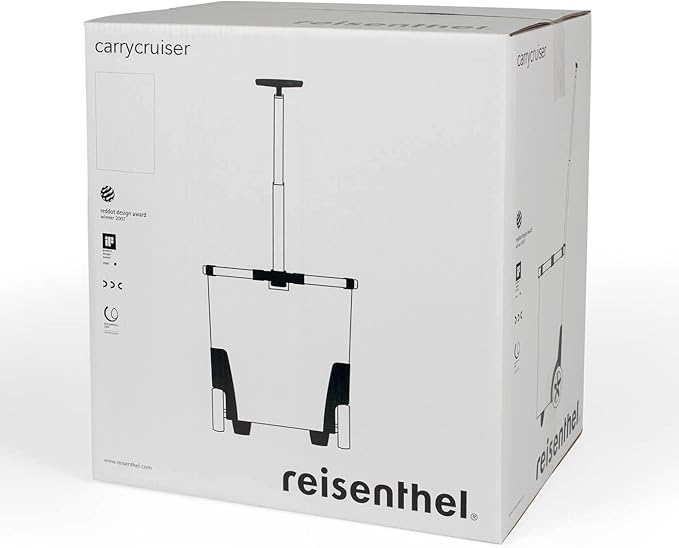 reisenthel carrycruiser Black - Portable Shopping Trolley with Sturdy Aluminum Frame, Shoulder Strap and Removable mesh Inner Bag - Water-Repellent
