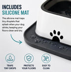 No Spill Dog Water Bowl with Silicone Mat - Spill Proof Slow Drinking Bowl for Home, Car & Travel - Mess-Free Water Bowl for Dogs