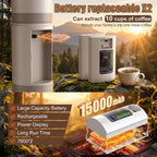 Portable Coffee Maker KF-JN-03 with Digital Display & 20 BAR Pressure – Hot & Cold Brew, Compatible with Coffee Grounds and Capsules, Compact Single-Serve Design with Transparent Cup & 60ml Tank