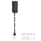 Electrical Outlet Extender Stick, Features 4 USB & 6 Outlets, 19in Flexible Extension Cord Access Hard-to-Reach Outlets, Wall Plug Power Socket Expander Nightstands Sofa Desk