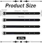 GORGECRAFT 10Pcs PU Leather Luggage Labels Strap Adjustable Faux Black Luggage Tag Loops Replacement Belts with Metal Buckle Watch Band Straps for Suitcase Travel Secure Storage Hanging Accessories