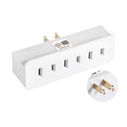 UL Listed 2 Prong 3-Outlet Wall Tap, 2 Prong Triple Outlet Converter Plug Extender, Multi-Plug Outlet Adapter, Polarized White, for living rooms, kitchens, offices and more. (1 Pack)