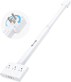 Electrical Outlet Extender Stick-360° Rotating Wall Outlet, Features 3 AC Outlets, 2 USB-A & 2 USB-C, Extends 16"-26", Extendable for Hard-to-Reach Outlets Behind Couches, Nightstands, Desks, and More