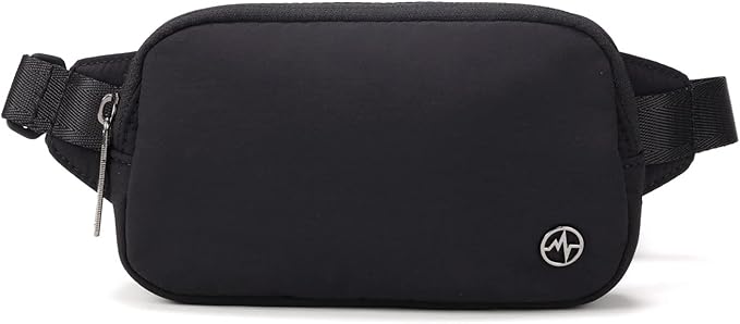 Pander Mini Belt Bag – Ultra Compact, Fits 6.7” Phone, Lipstick, Earbuds, Essentials, Small Crossbody Waist Purse, Black Onyx